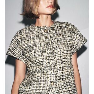 Zara Tweed Button Vest ZW Collection